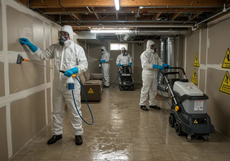 Basement Moisture Removal and Structural Drying process in Melody Hill, IN